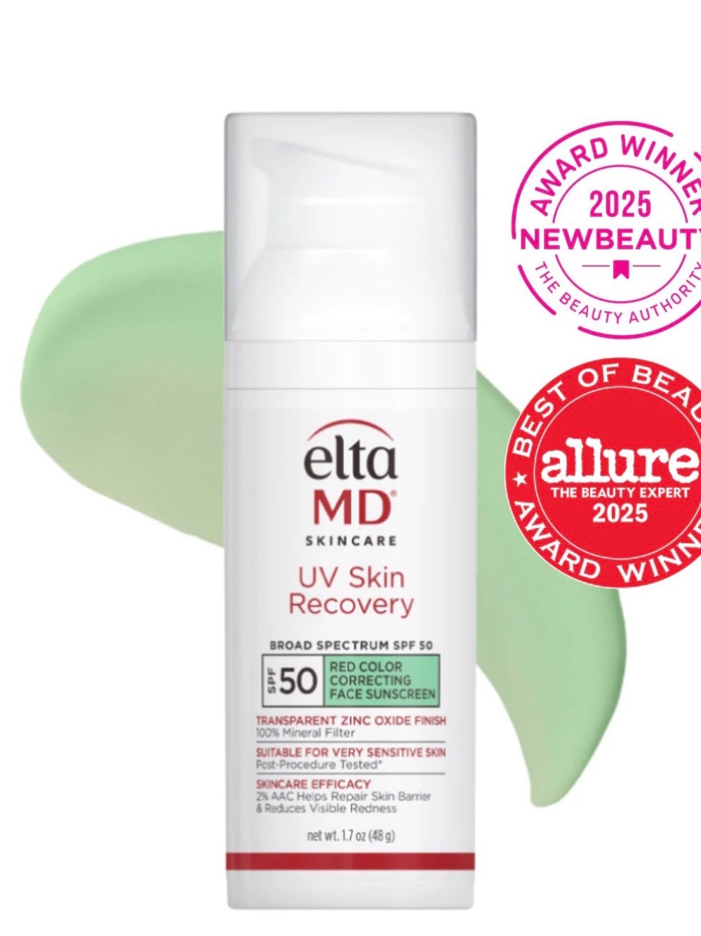 EltaMD UV Skin Recovery SPF 50 - Green Correcting Face Sunscreen